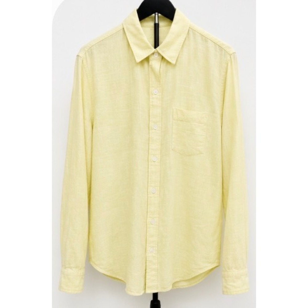 Universal Thread Yellow Linen Blend Relaxed Fit Button Down Shirt Small